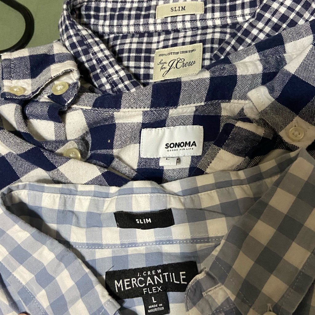 Blue Gingham Checkered Button Down